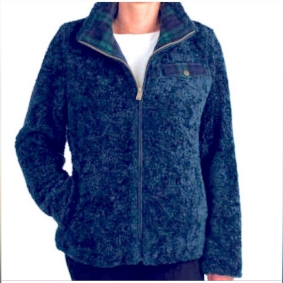 Pendleton Fuzzy Sherpa Deep Pile Full Zip Teal Jacket, size XL - Picture 1 of 11